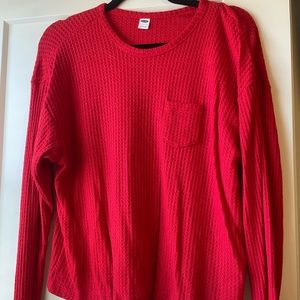 Old Navy Waffle Knit Pocket Long Sleeve Shirt